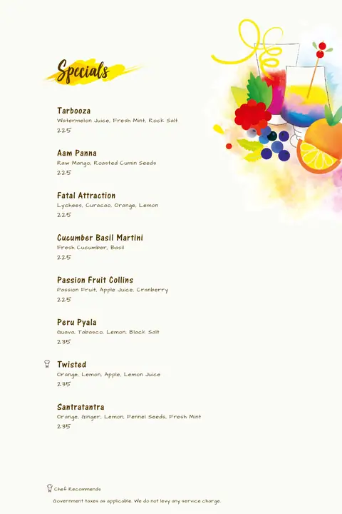 The Yellow Chilli menu card, photo 2