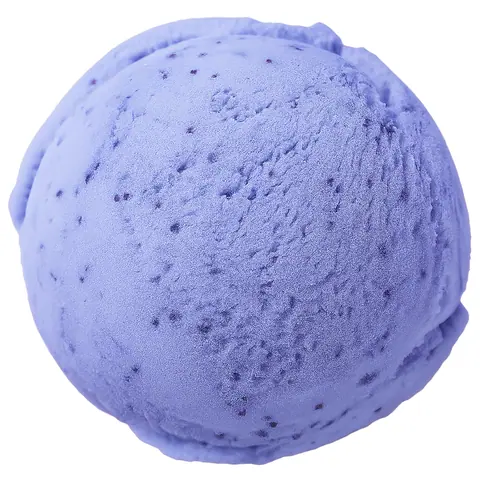 single scoop of purple natural ice cream with small seeds