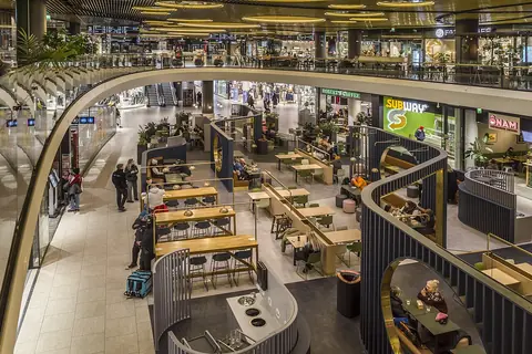 Representative photo of a food court, not Wow! Momo's own