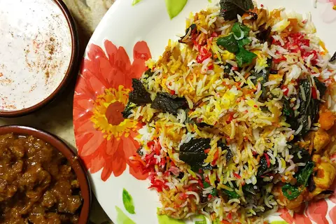 Representative photo of mughlai food, not Hyderabad Biryani's own