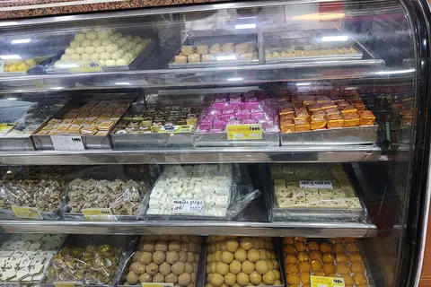 Representative photo of a sweet shop, not Deepak Sweet Khanvel's own